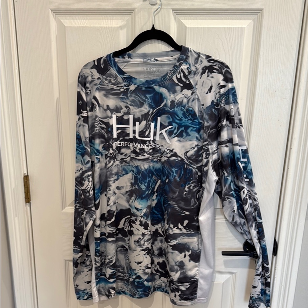 Huk Marbled Long Sleeve Performance Shirt XL